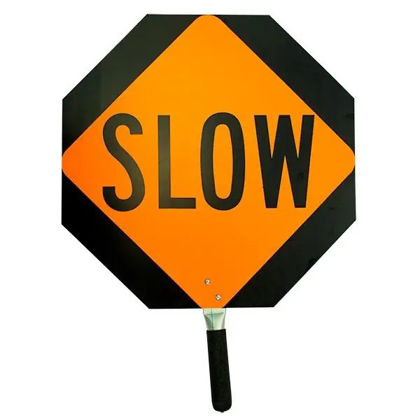 Ameri-Viz O-SLAE18 Stop/Slow Aluminum Traffic Paddle Non-Reflective