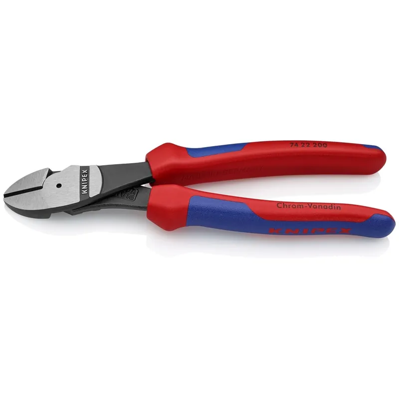 KNIPEX 7422200SBA High Leverage 12° Angled Diagonal Cutters 8 in. Multi-Component
