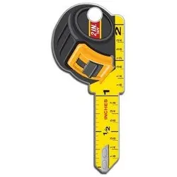 Lucky Line B126K House Key, Kwikset, Tape Measure, Brass, Enamel Coating, 1 Each Per Card