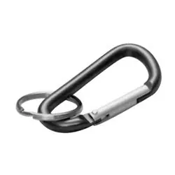 Lucky Line 46012 Belt Key C-Clip, Spring Loaded, 2-3/8 Length, Anodized Aluminum, With 7/8 Nickel Plated Tempered Split Key Ring