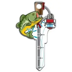 Lucky Line B117S House Key, Schlage, Fishing, Brass, Enamel Coating, 1 Each per Card