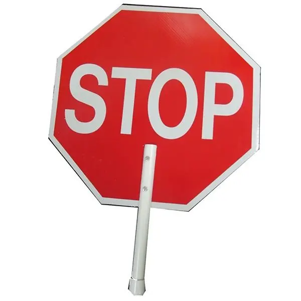 Ameri-Viz O-SLCE18 Stop/Slow Plastic Traffic Paddle 18 inches