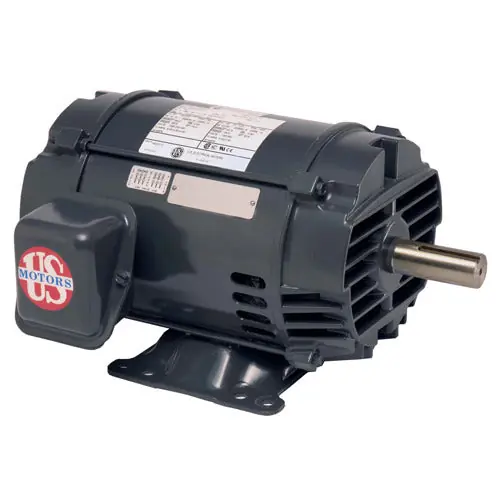 U.S. Motors D125P3G General Purpose Three Phase ODP Horizontal - Footed Motor