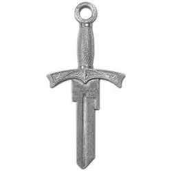 LUCKY LINE B301K House Key, Kwikset, Forged Sword, Hand Crafted/Sculpted, Cast Alloy Metal, Rich Patina