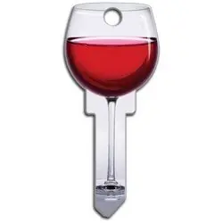 LUCKY LINE B108K House Key, Kwikset, Red Wine, Brass, Enamel Coating, 1 Each per Card