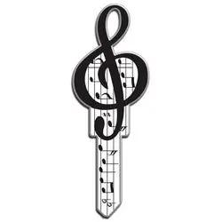 LUCKY LINE B125K House Key, Kwikset, Music, Brass, Enamel Coating, 1 each per Card