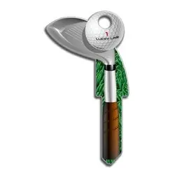 LUCKY LINE B119S House Key, Schlage, Golf Club, Brass, Enamel Coating, 1 Each per Card
