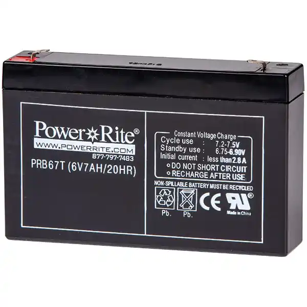 Exit Signs and Emergency Lighting LD67 Power Rite® Battery 6V 7 Ah