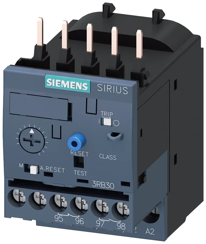 Siemens 3RB30161TB0 690 VAC 4 to 16 Amp 3-Pole 1NO 1NC Electronic Solid State Overload Relay
