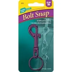 LUCKY LINE 45501 Bolt Snap, 3-1/8 Length, Zinc, Nickel Plated, With 7/8 Split Key Ring