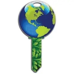 Lucky Line B127K House Key, Kwikset, Earth, Brass, Enamel Coating, 1 Each Per Card