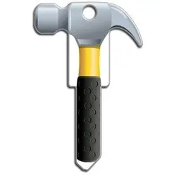 Lucky Line B122K House Key, Kwikset, Hammer, Brass, Enamel Coating, 1 Each Per Card