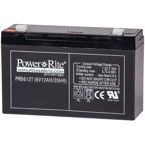 Exit Signs and Emergency Lighting LD612 Power Rite Battery 6V 12 Ah