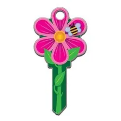 LUCKY LINE B106S House Key Schlage Flower Brass Enamel Coating 1 Each per Card