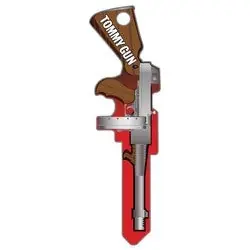 Lucky Line B139S House Key, Schlage, Tommy Gun, Brass, Enamel Coating, 1 each per Card