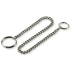 Lucky Line 40201 Pocket Chain, 16 Length, Nickel Plated Steel, With (2) 3/4 and 1-1/8 Nickel Plated Tempered Steel Split Key Ring, 1 each per Card