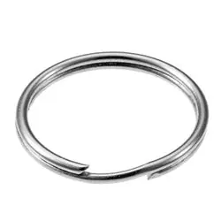 LUCKY LINE PRODUCTS INC 76502 Key Ring, Split, 1-1/8 Diameter, Tempered Steel, Nickel Plated, 2 each per Card