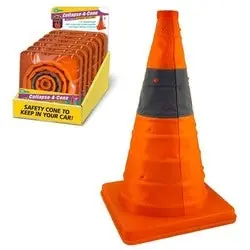 Lucky Line 87800 Safety Collapsable Cone 360 Degree Visibility Orange with LED Light