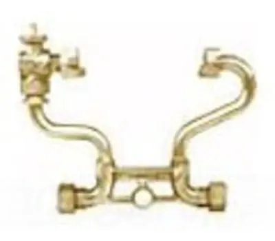 A.Y. MCDONALD 721-410WXTT 1 in. CTS Comp Copper Horizontal 1 in. Meter Setter Angle Lockwing Ball Valve x Flanged Tubing with Meter Nut