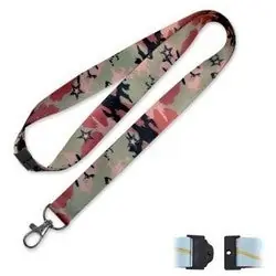 LUCKY LINE C202 Key Lanyard, Designer, Camo, 17-1/2 Length x 3/4 Width, Polyester