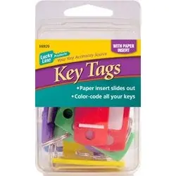 Lucky Line 16929 Key Tag Flexible 2 Length x 7/8 Thickness 1-3/8 x 5/8 Clear Plastic Insert