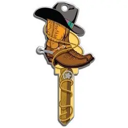 LUCKY LINE PRODUCTS INC B132K House Key, Kwikset, Cowboy, Brass, Enamel Coating, 1 each per Card