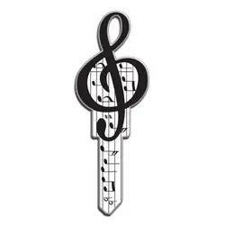 LUCKY LINE PRODUCTS INC B125S House Key, Schlage, Music, Brass, Enamel Coating, 1 each per Card