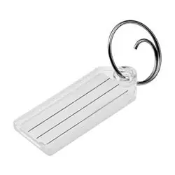 Lucky Line 12302 Key Tag and Tang Ring Transparent 2-1/4 Length x 15/16 Thickness