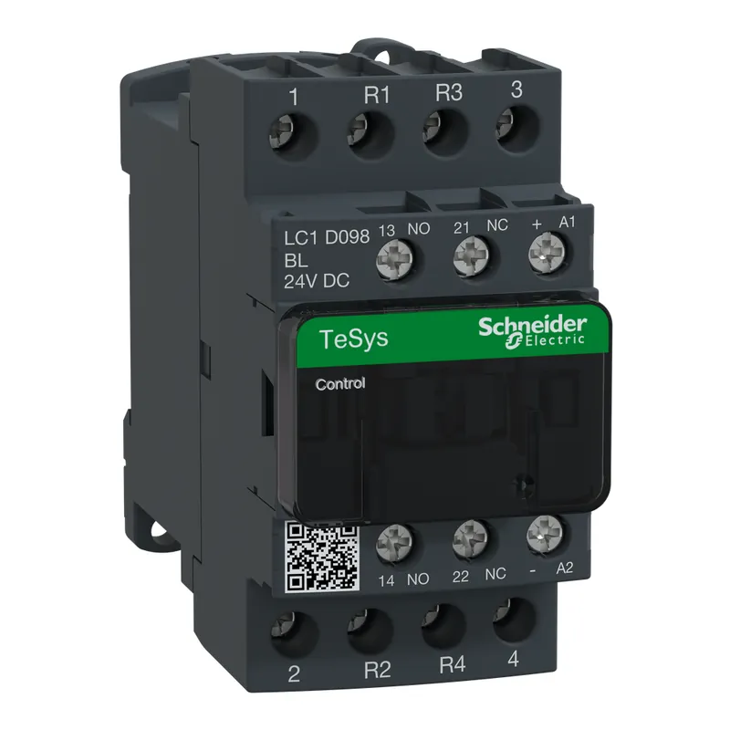 Schneider Electric LC1D098BL Square D 600 VAC 9 Amp 4-Pole Non-Reversing IEC Contactor