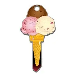 LUCKY LINE PRODUCTS INC B111S House Key, Schlage, Ice Cream, Brass, Enamel Coating, 1 each per Card