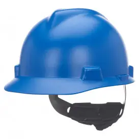 MSA 10203082 V-Gard Cap-Style Hard Hat with Fas-Trac III Suspension, Matte, Blue