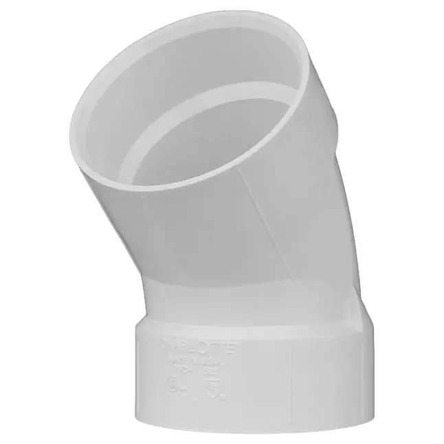 Charlotte PVC003211200 3 PVC Pipe Fittings 45 Degree Elbow