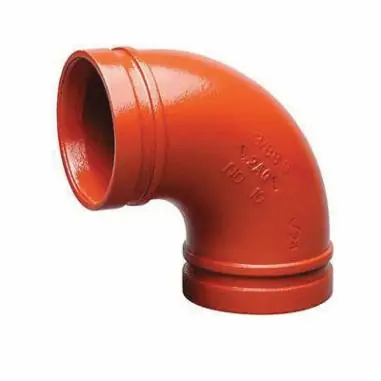 Victaulic F010011P00 FireLock Style 11 1 In. Grooved Straight Painted Ductile Iron 45 Degree Bend