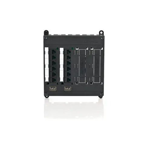 Leviton 476TM-612 Twist and Mount Patch Panel, 12-Ports Cat 6
