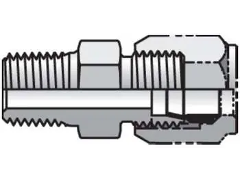 Parker 16-12FBU-S Ferulok Straight FBU Male Connector Flareless NPTF