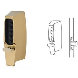 KABA 7104-03-41 Mechanical Pushbutton Lock Flat Front Faceplate 1/2 Deadlocking Latch 2-3/4 to 2-3/8 Adjustable Backset