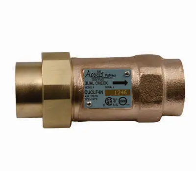 Apollo 4NLF3A44A DUCLF-4N Series Backflow Preventer Dual Check Valve Lead-Free FNPT x FNPT 3/4