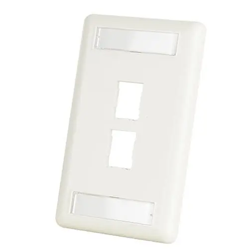 Ortronics 403HDJ12 2-Port High Density Faceplate Singlegang, Accepts HD Modules Fog White