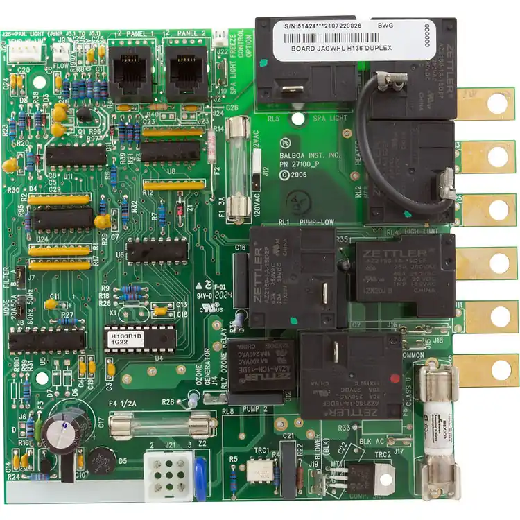 Jacuzzi 51424 PCB, Jacuzzi, H136, Analog, 1-pump, with Phone Plug