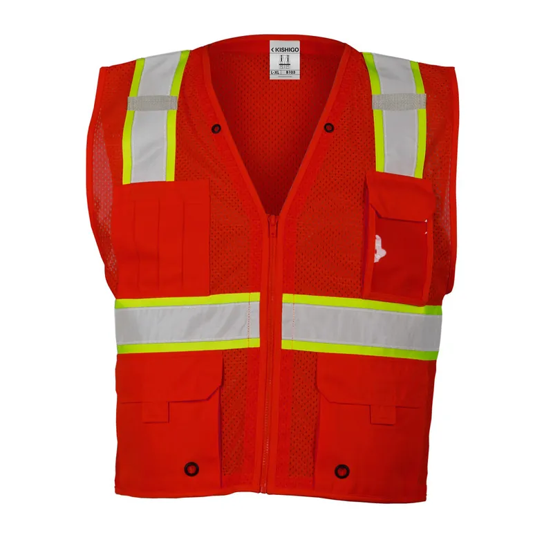 Kishigo B1032X3X Enhanced Visibility Multi-Pocket Mesh Vest 2XL/3XL