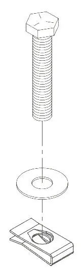Oldcastle 3005110 Kit, Bolts, (2) 3/8 x 2-1/2 SS Hex w/HNT-E02 Nut