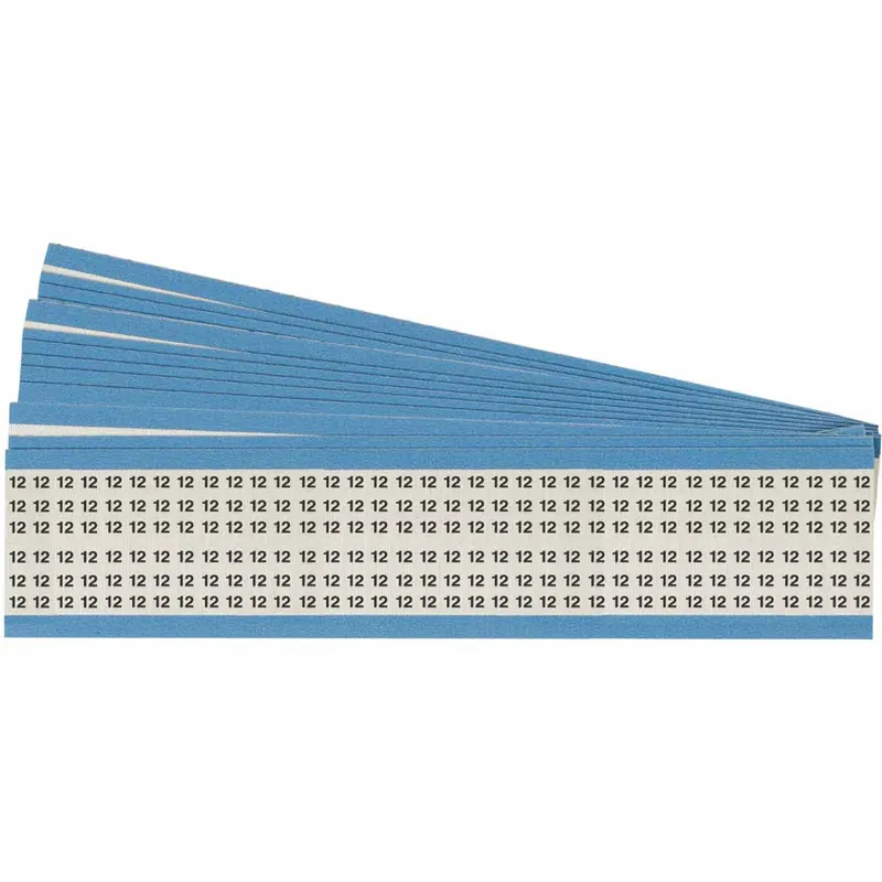 Brady HH-12-PK Solid Number Wire Marker Card, 12, Black/White, 36/Card