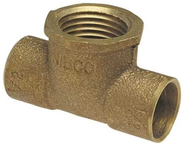 NIBCO B146850 712R Tee, 1-1/4 x 1-1/4 x 3/4 in Nominal, C x C x FNPT