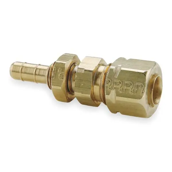 Parker 22CABH-4-4 Pneumatic Hose Barbs, 1/4 in, Barb, Brass