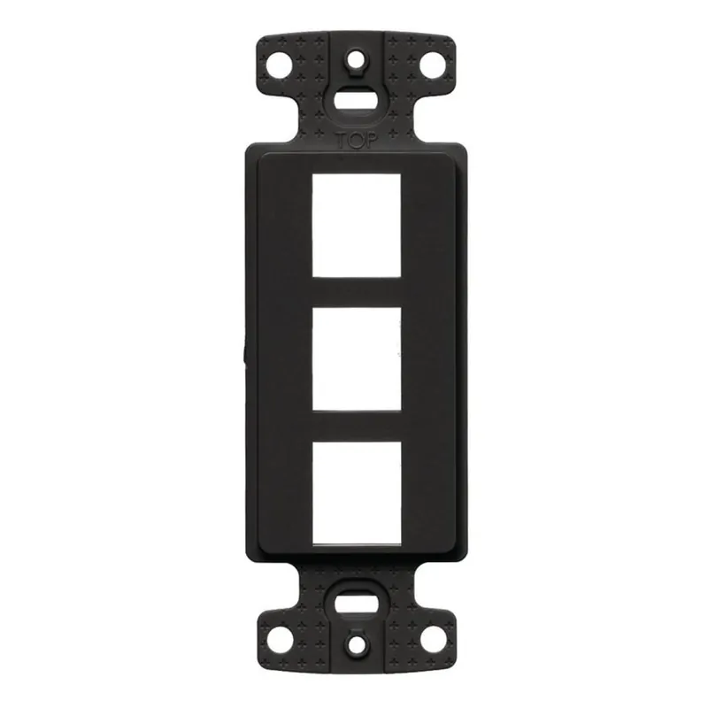 Hubbell Premise Wiring NS613BK Decorator Frame Plate Thermoplastic 3-Port Standard Screw Mount Vertical Orientation Black