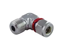 Mako Products SMEI-4-2N 1/4 T x 1/8 M NPT - 90Deg Male Elbow Connector - 2 Ferrule - 316 SS - Superlok Tube Compression Fitting - Double Ferrule