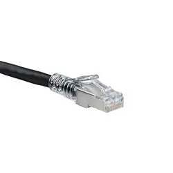 LEVITON 6AS10-7E Cat 6A SlimLine Boot Patch Cord 7 ft Black