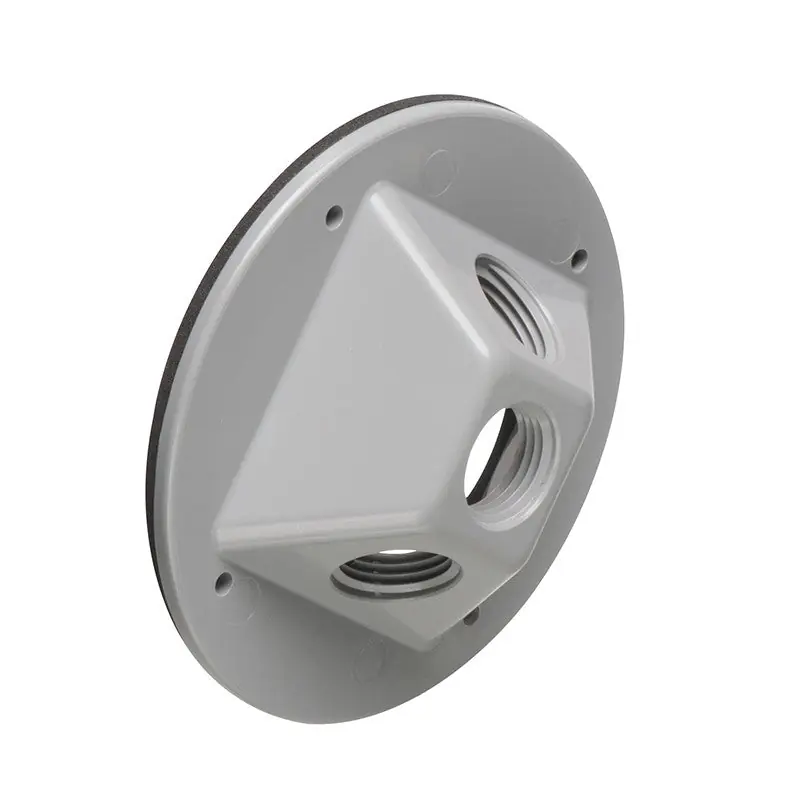 Arlington FBC42253GY Gray Non Metallic Cover with (3) 1/2 Threaded Plugs and (3) 1/2 Threaded Openings
