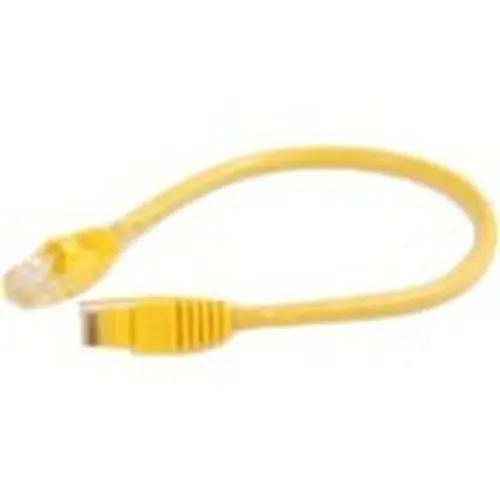 Quiktron 570-115-001 CBL ASSY 24-4PR STRANDED CAT5E CM RJ45/RJ45 1FT W/BOOT YELLOW VALUE SERIES