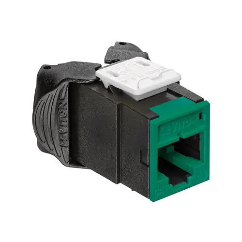 Leviton 6AUJK-RV6 Mod Jack, Atlas-X1, Category 6A UTP Connector, Green